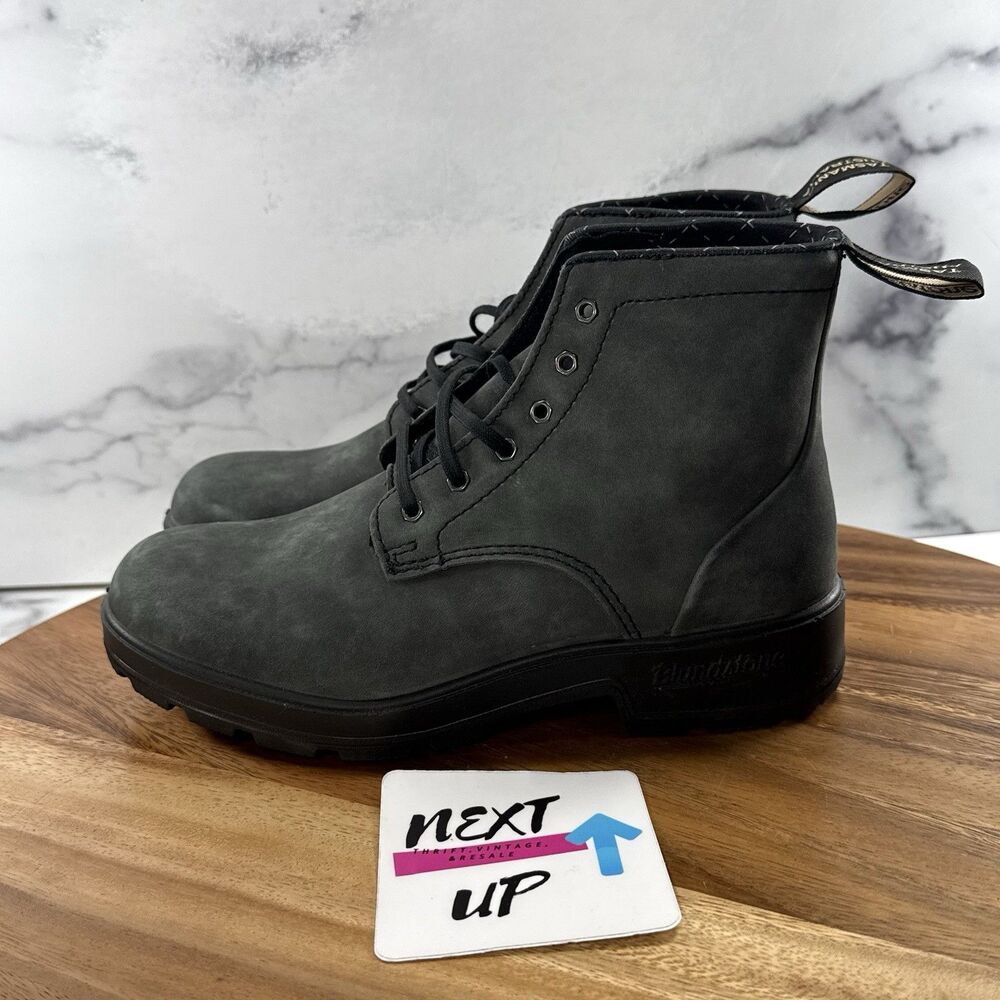 Women’s size 6-Blundstone 1931 Combat Distressed Boot Rustic Black Grey/Black